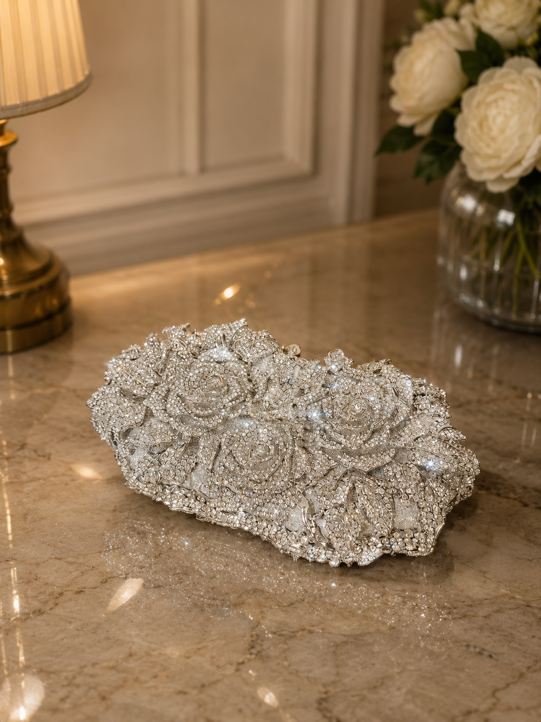 Bridal Crystal Clutch, Luxury Gold Evening Bag, Rhinestone Wedding Purse, Elegant Gold Handbag, Formal Party Clutch for Bride
